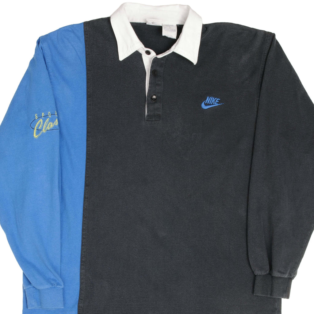Vintage Nike Sport Classics Rugby Polo Shirt Late 1980S Medium