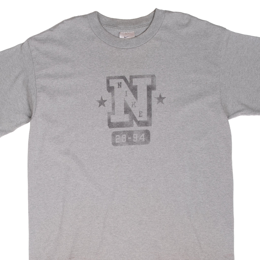 Vintage Nike Spellout Grey Tee Shirt 2000S Size Large