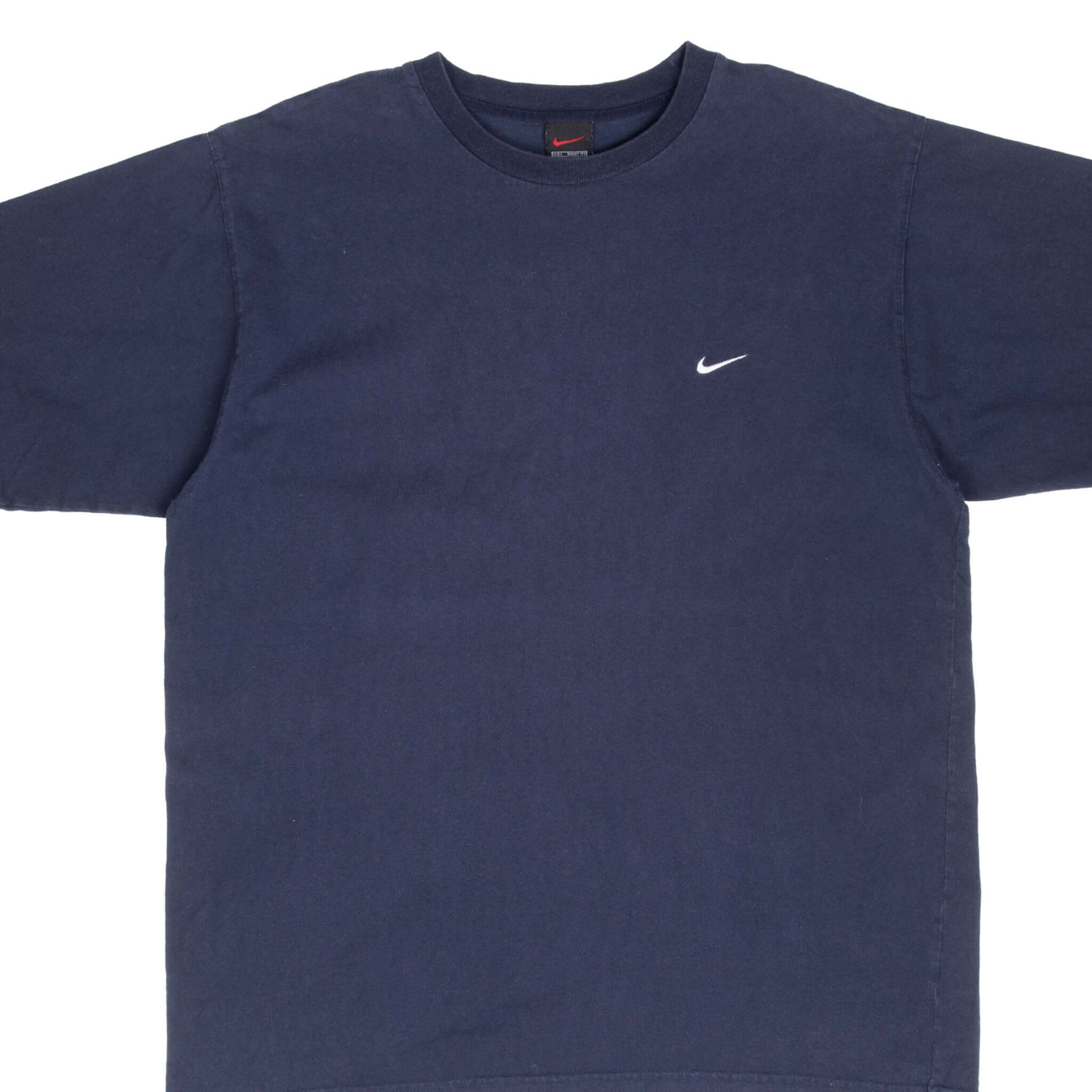Vintage Nike Classic Swoosh Navy Blue Tee Shirt 1990S Size Large