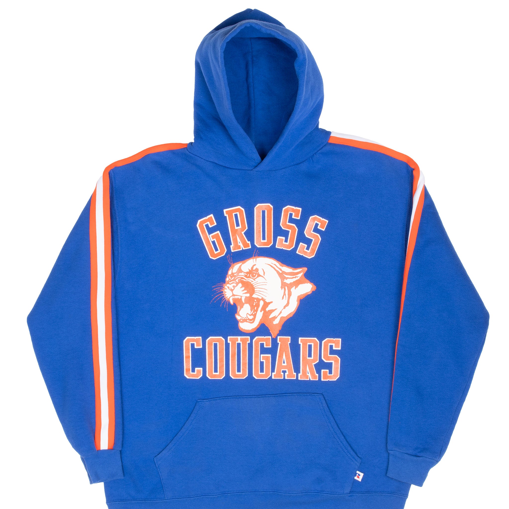 VINTAGE GROSS COUGARS RUSSELL ATHLETIC HOODIE SWEATSHIRT 1990S XL MADE IN USA