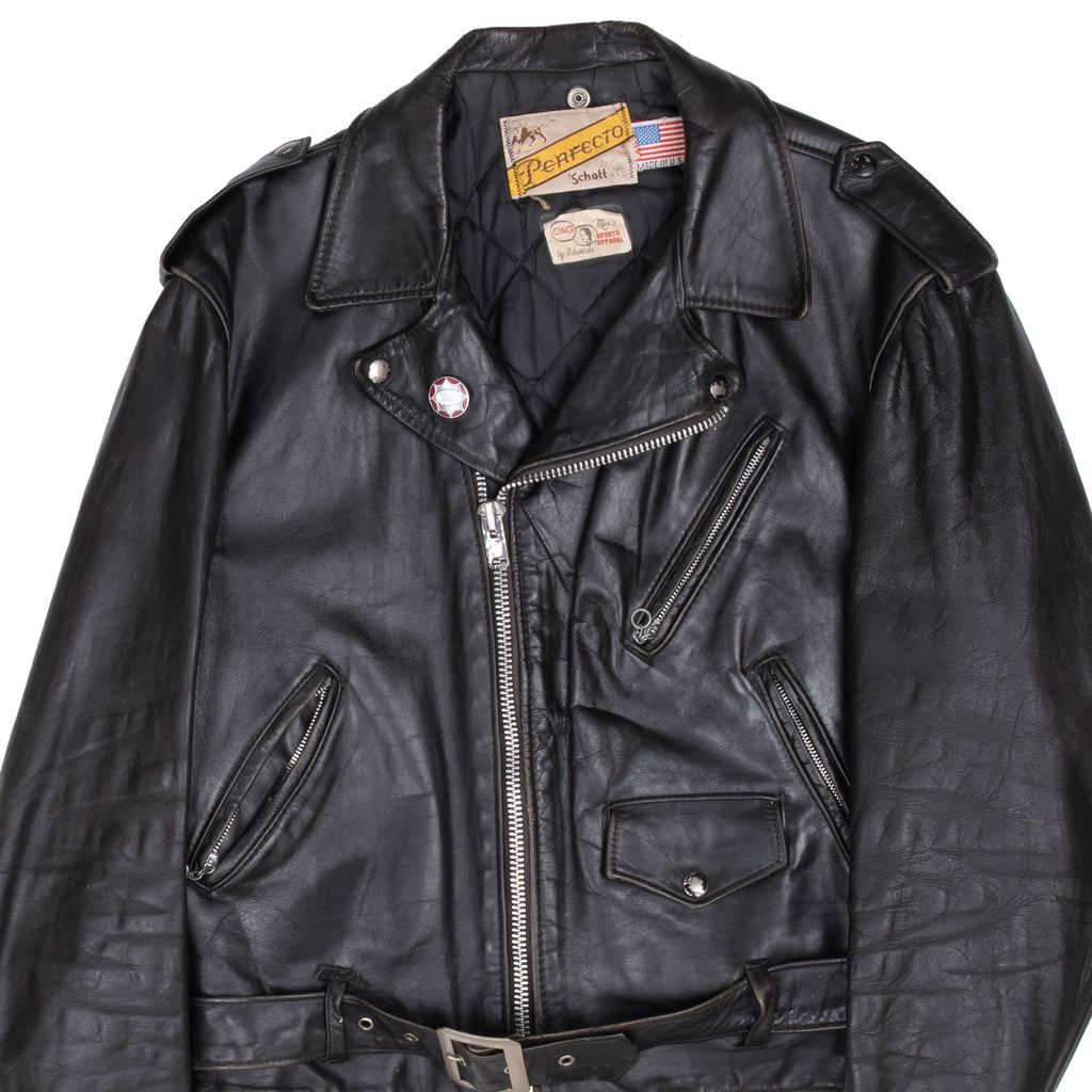 Iconic Vintage Schott Bros Perfecto Leather Jacket Size 46 1960S Made In Usa

Zipper: Talon heavy duty