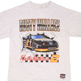 Vintage Nascar Rusty Wallace 1990S Nutmeg Tee Shirt Size XL Made In USA With Single Stitch Sleeves