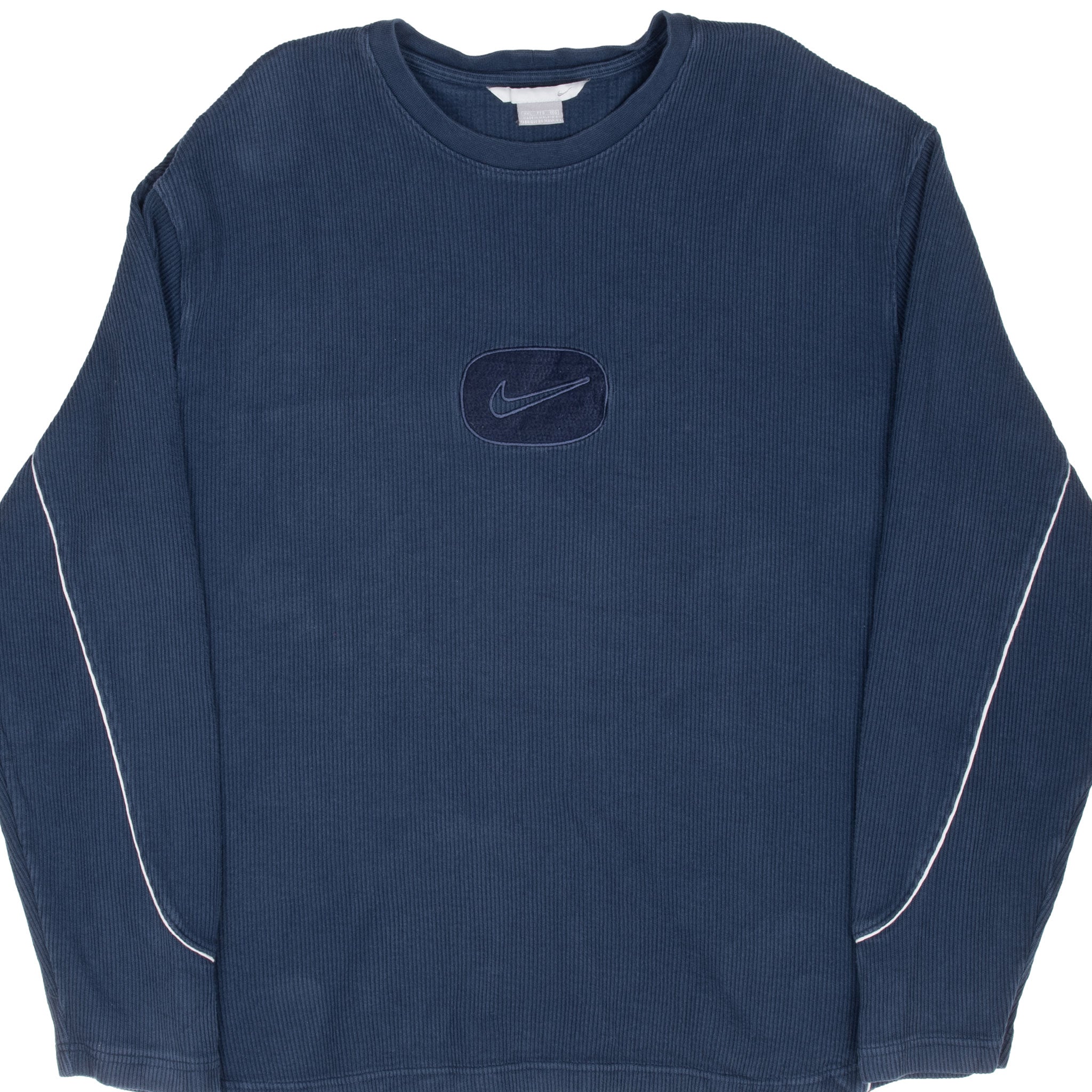 Vintage Nike Big Swoosh Navy Blue Sweatshirt 2000S Size 2XL