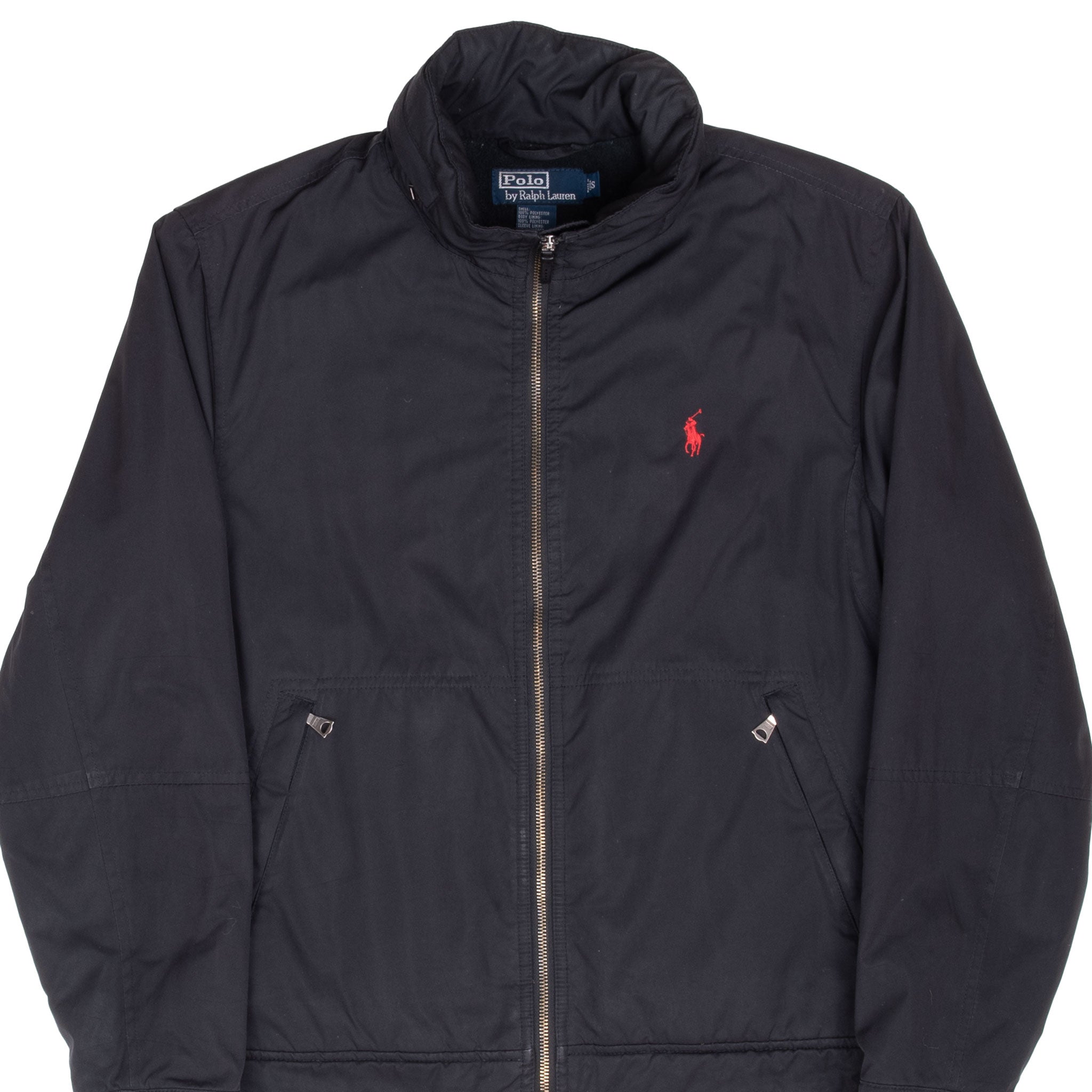 Vintage Polo Ralph Lauren Black Windbreaker Jacket 1990S Size Small