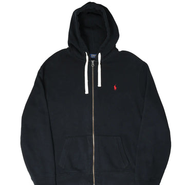 VINTAGE RALPH LAUREN FULL ZIP SPELLOUT NAVY BLUE HOODIE SWEATSHIRT 199