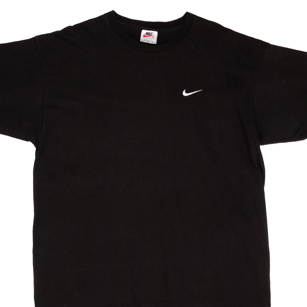 Vintage Nike Classic Swoosh Black Tee Shirt Size 1990s Size XL Made In USA