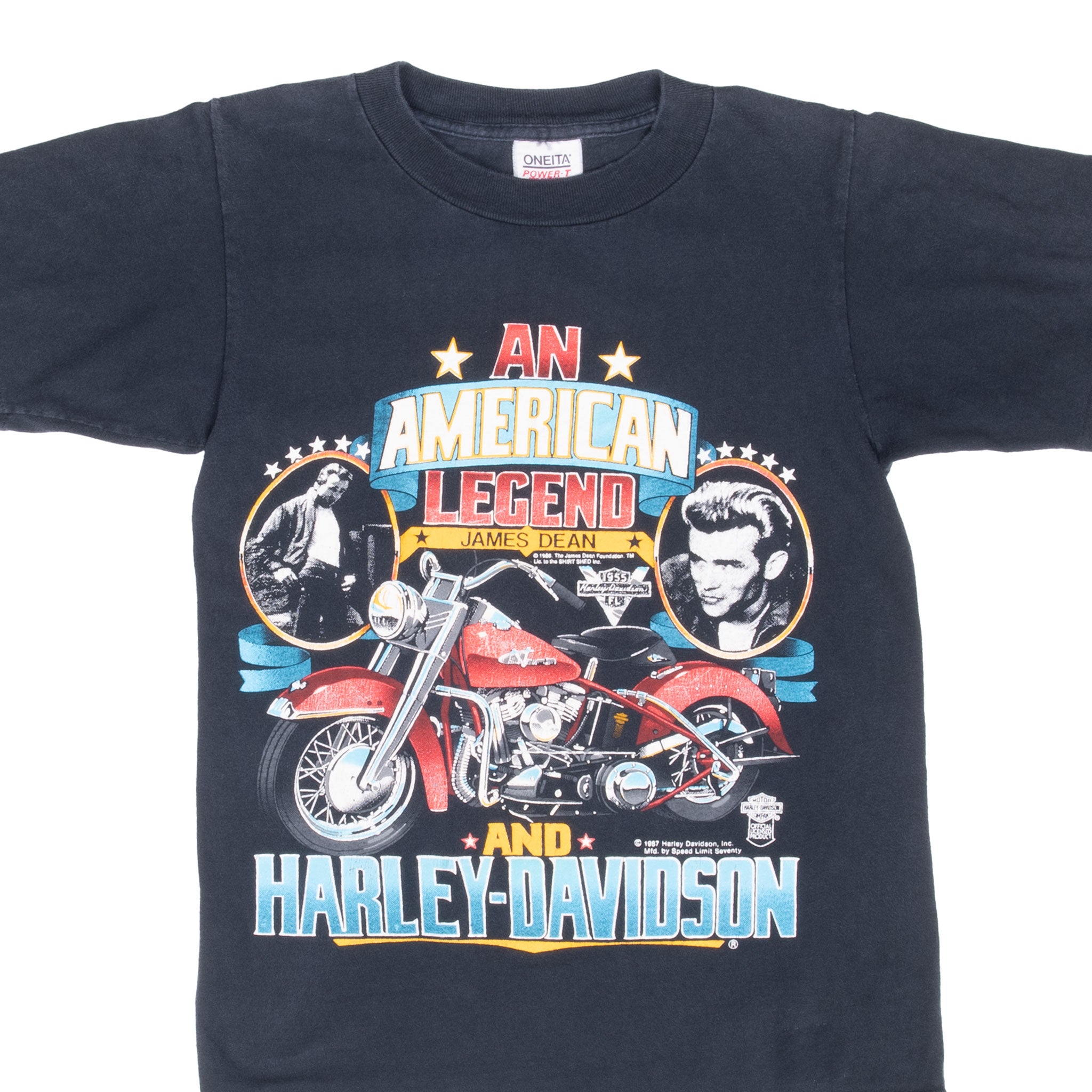 Vintage Harley Davidson James Dean Tee Shirt 1987 Size Xs Made In Usa With Single Stitch Sleeves
