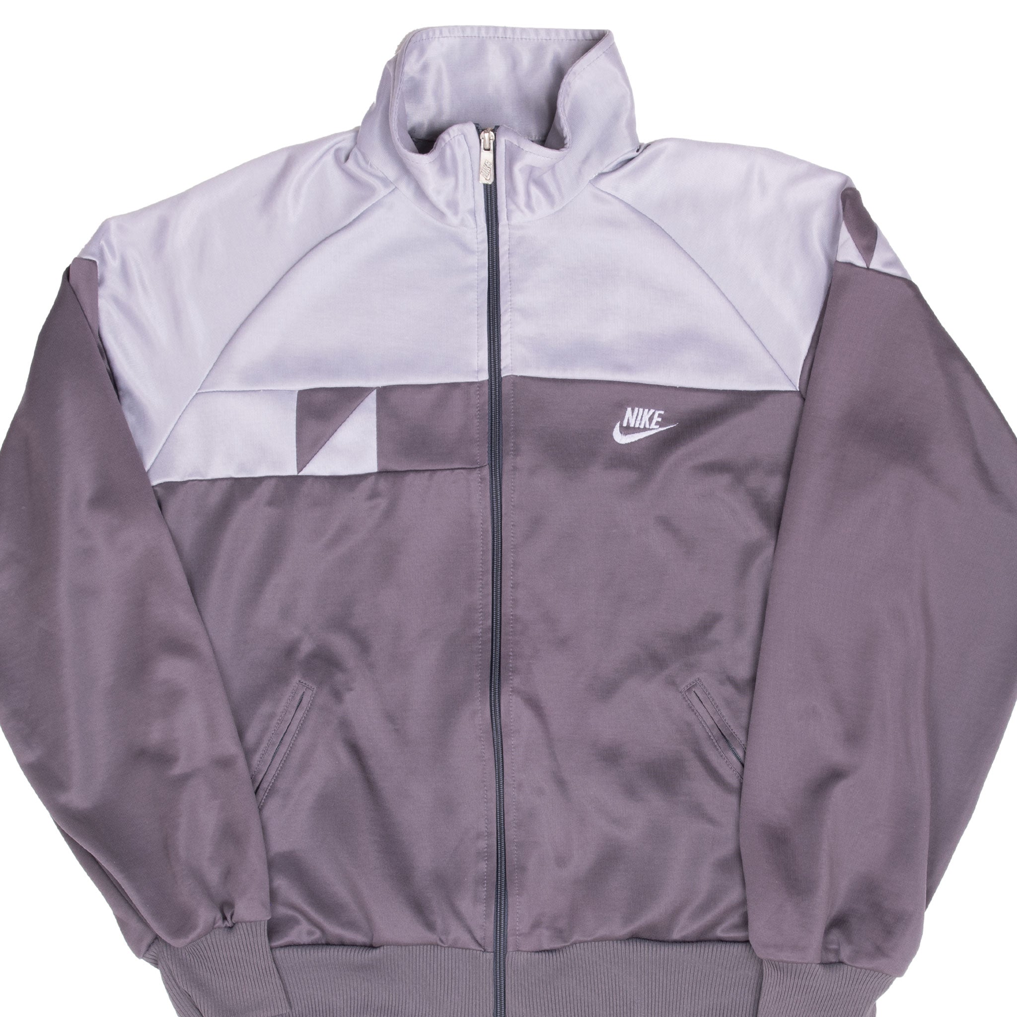 Vintage Nike Swoosh Grey Tracksuit Jacket Early 1980S Size Large