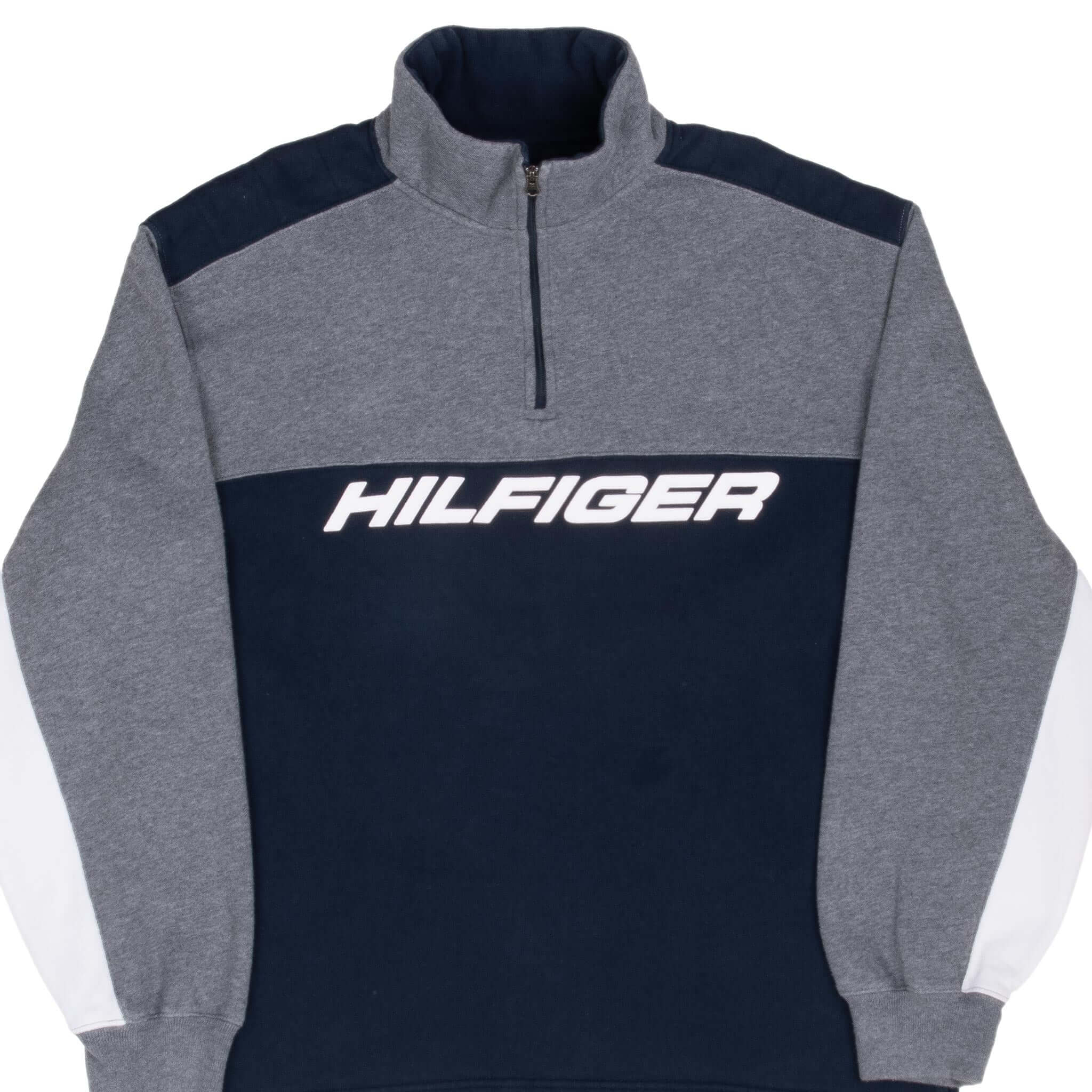 VINTAGE TOMMY HILFIGER 1990S QUARTER ZIP SWEATSHIRT MEDIUM