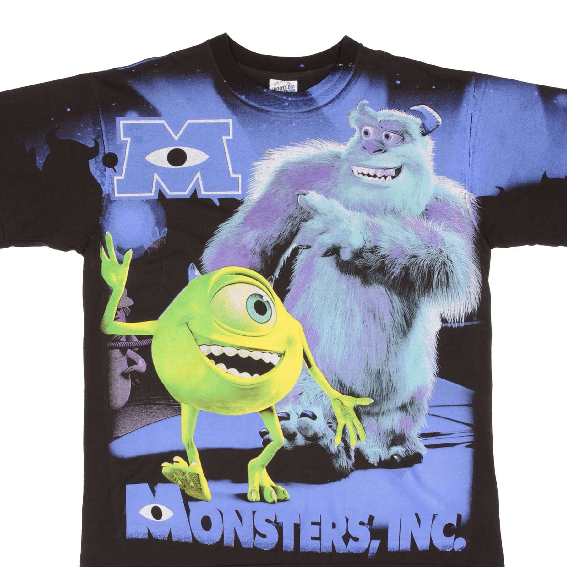 monsters inc sully t shirt BOOTLEG ALL OVER PRINT MONSTER INC MIKE & SULLY TEE SHIRT SIZE LARGE