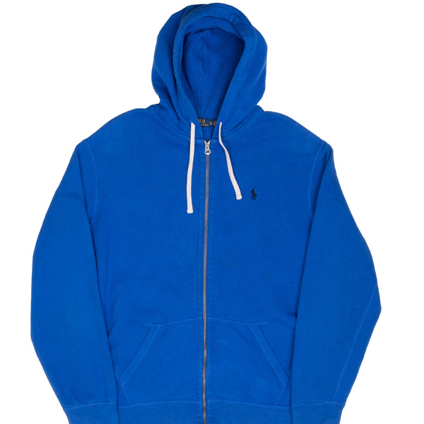 Vintage Ralph Lauren Full Zip Classic Blue Hoodie Sweatshirt 1990S Size XL