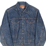 VINTAGE LEVIS INDIGO BLUE 2 POCKETS BLANKET LINED JACKET SIZE 40 1980S MADE IN USA