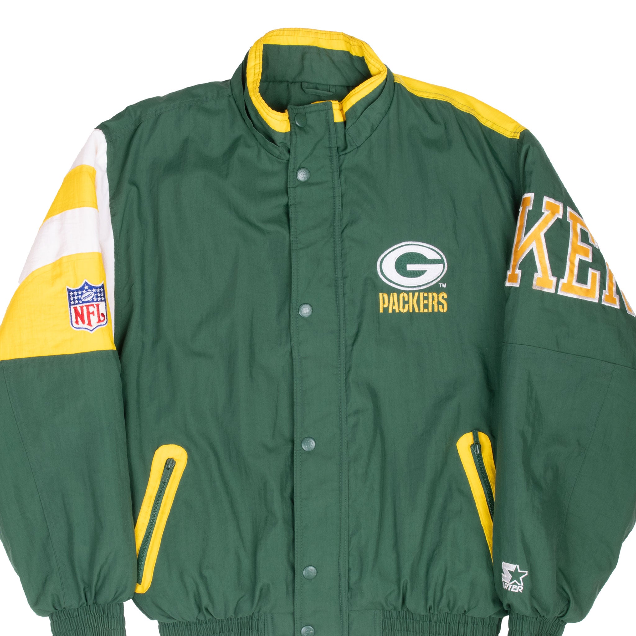 Vintage Nfl Green Bay Packers Heavy Windbreaker Starter Jacket 1990S Size Medium