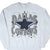 Front of grey Dallas Cowboys sweatshirt with large navy star, outlined lettering, and printed signatures
