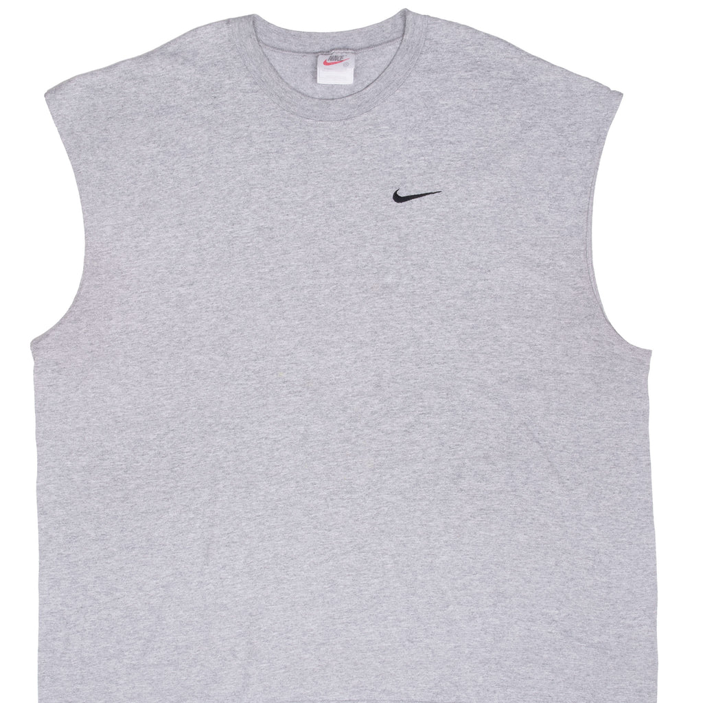 Vintage Nike Center Swoosh Grey Tank Top Tee Shirt 1990S Size 2XL
