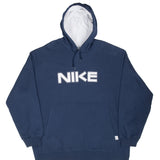 Vintage Nike Spellout Dark Grey Hoodie Sweatshirt 2000S Size 2XL