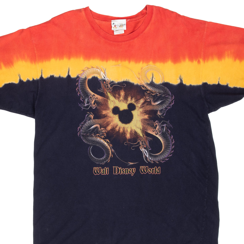 Vintage Walt Disney World Dragon Tie Dye Tee Shirt 2000S Size Medium