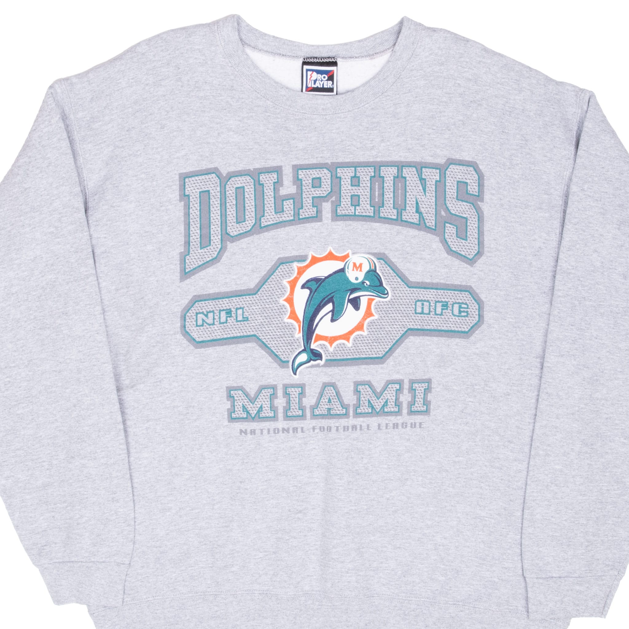 VINTAGE NFL MIAMI DOLPHINS 1990S GREY SWEATSHIRT SIZE XL