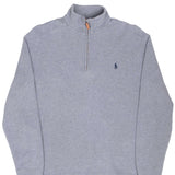 Vintage Polo Ralph Lauren Grey Quarter 1/4 Zip Sweater 1990S Size Medium