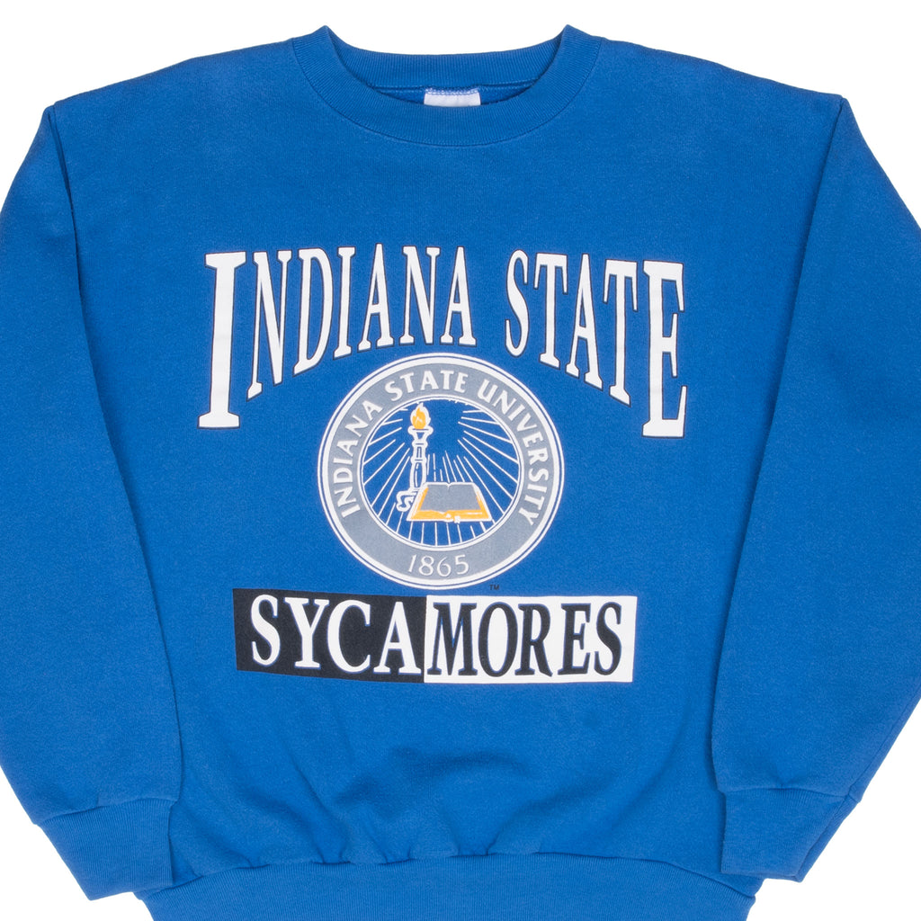 Vintage Ncaa Indiana State Sycamores Sweatshirt 1990S Size Large Made In Usa