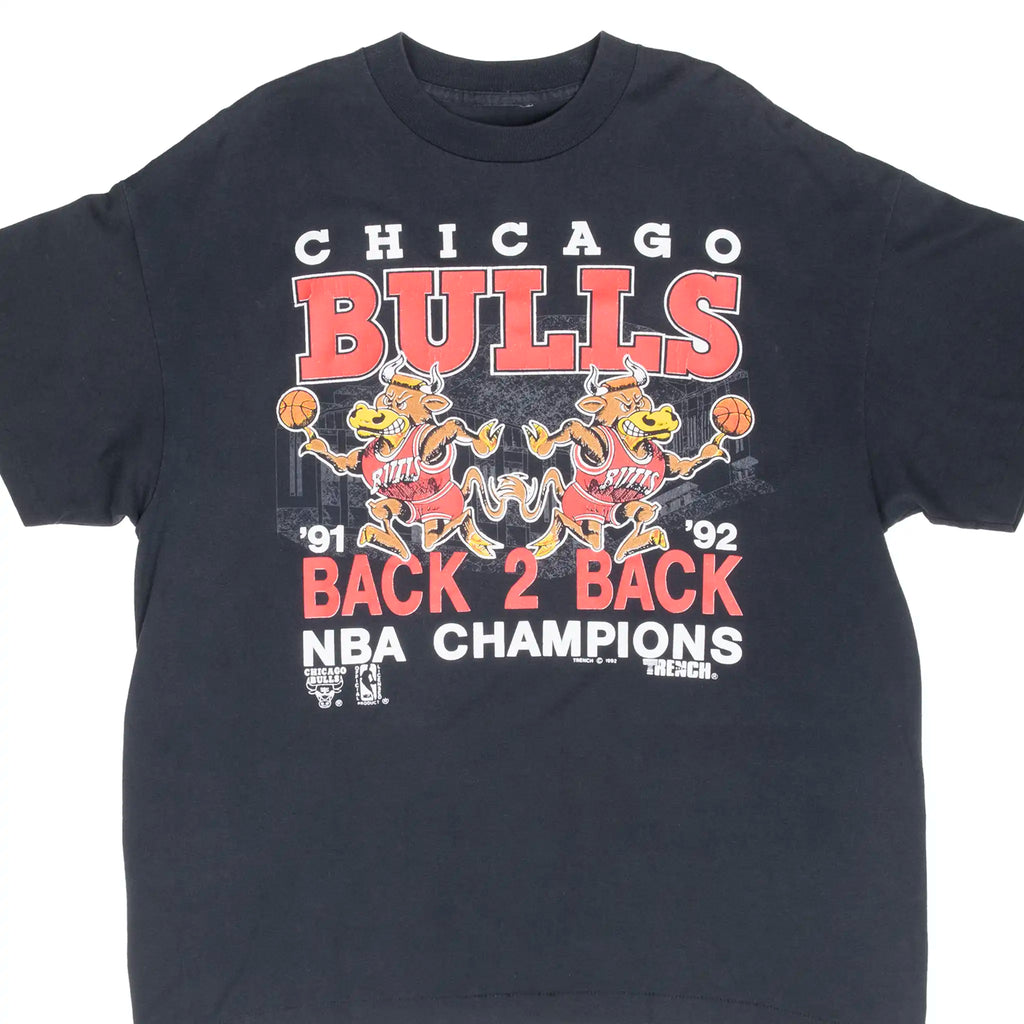 Vintage Nba Chicago Bulls Champions 1991 1992 Tee Shirt Size Xl With Single Stitch Sleeves