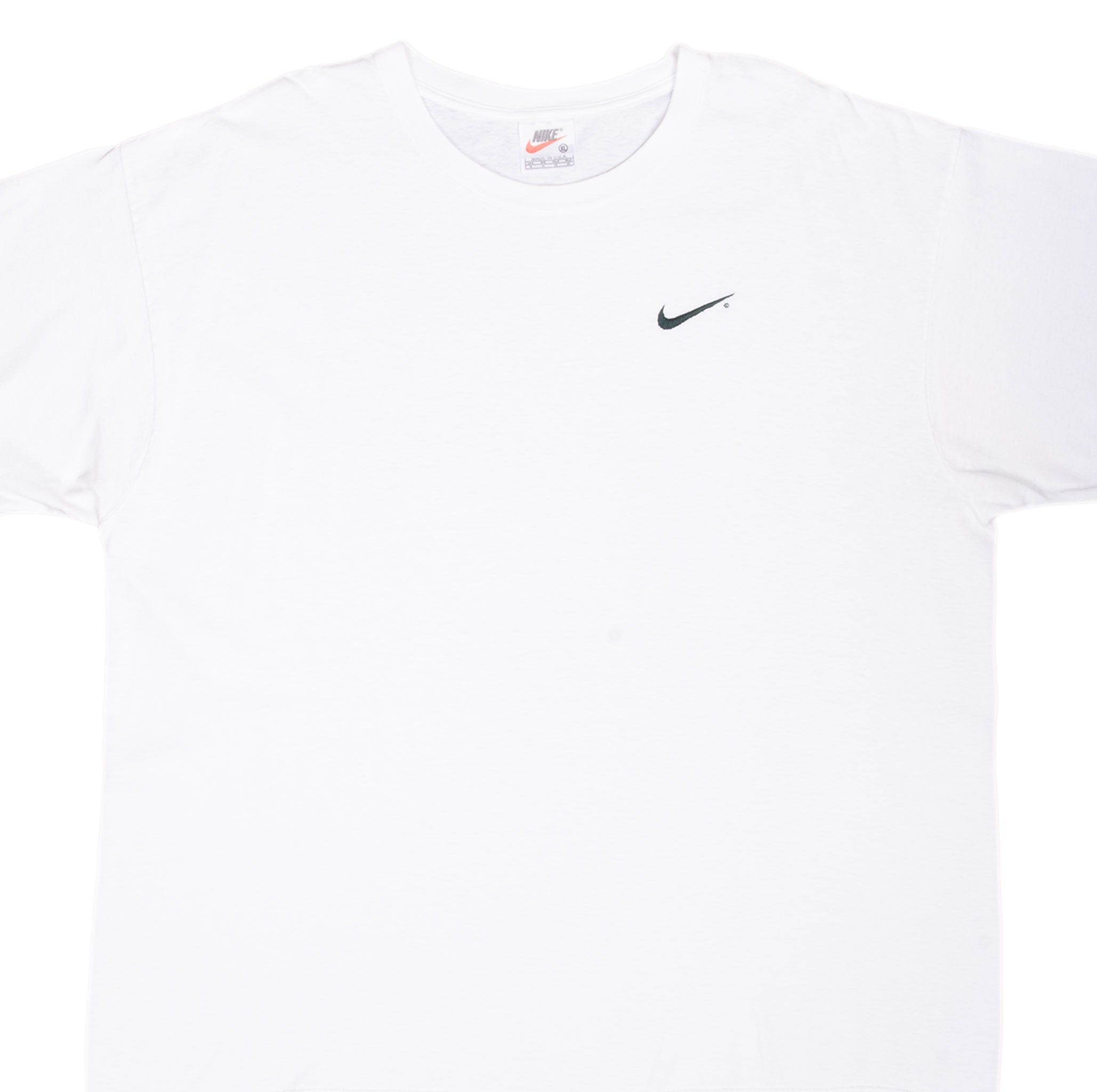 VINTAGE NIKE CLASSIC SWOOSH WHITE TEE SHIRT 1990S SIZE XL MADE IN USA