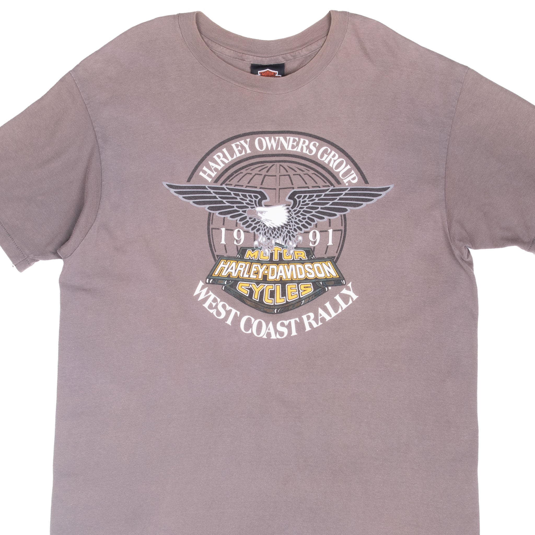 Vintage Harley Davidson West Coast Rally 1991 Tee Shirt Size Large Made In Usa With Single Stitch Sleeves