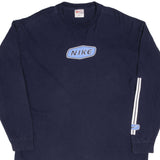 Vintage Blue Nike Spell Out Long Sleeve 1990s Tee Shirt Size XL Made In USA
