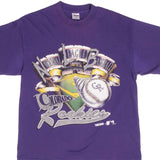 Vintage Purple MLB Colorado Rockies Tee Shirt 1991 Size Medium Made In USA With Single Stitch Sleeves