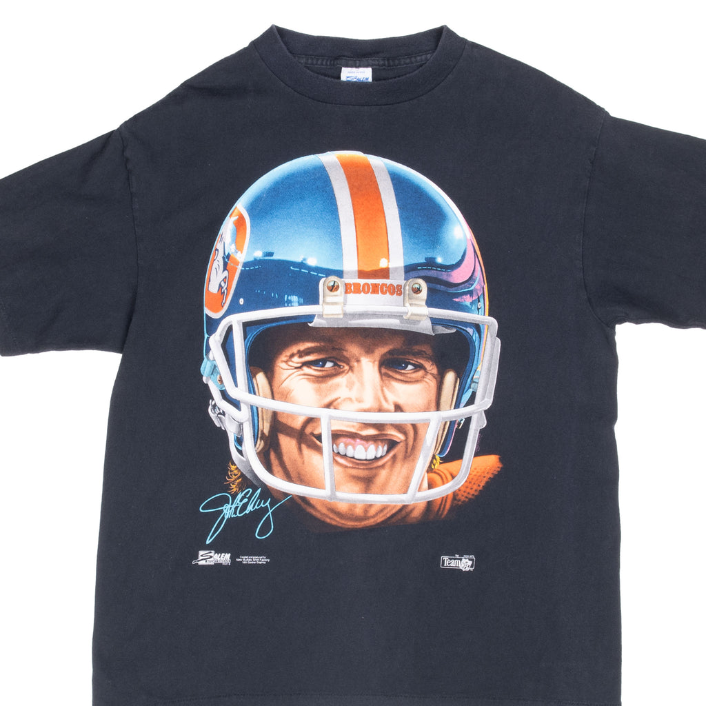 Vintage Nfl Denver Broncos John Elway 1992 Tee Shirt Size Large Made In Usa With Single Stitch Sleeves