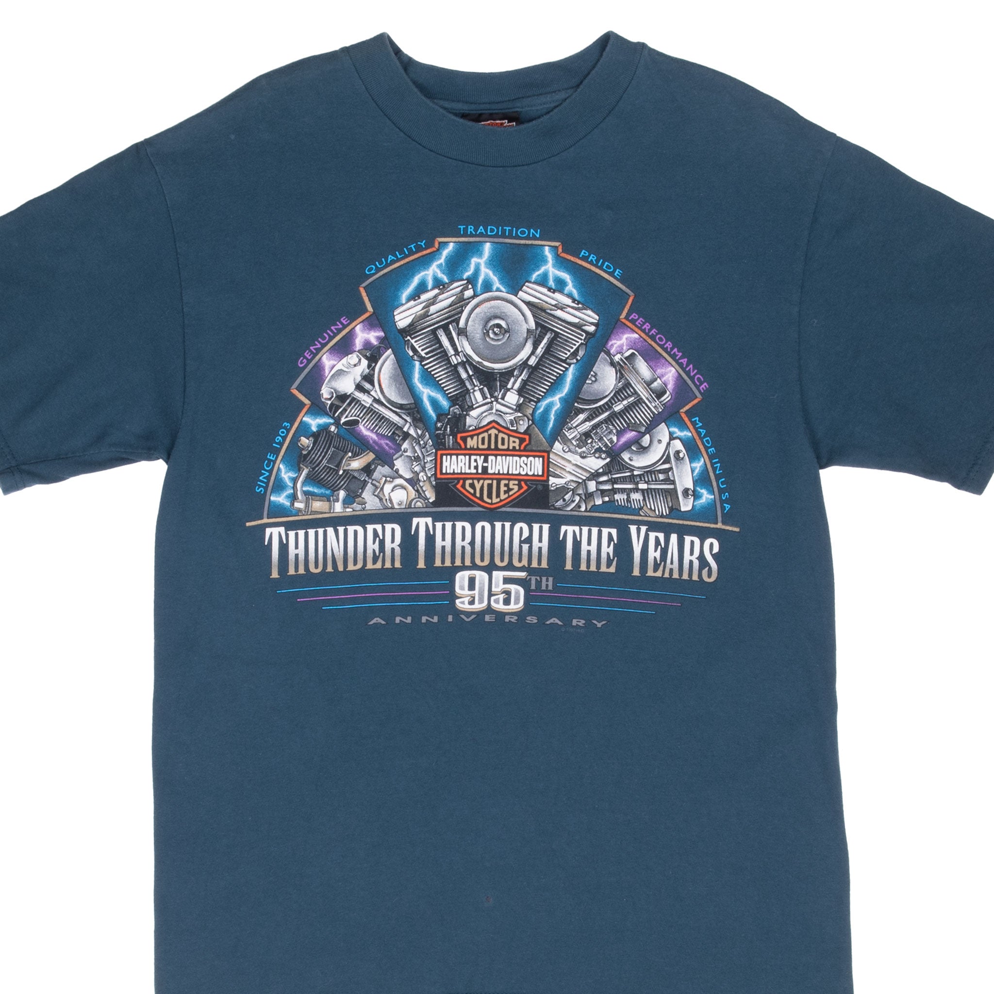 Vintage Harley Davidson Nashville 95Th Anniversary 1997 Tee Shirt Size Medium Made In Usa