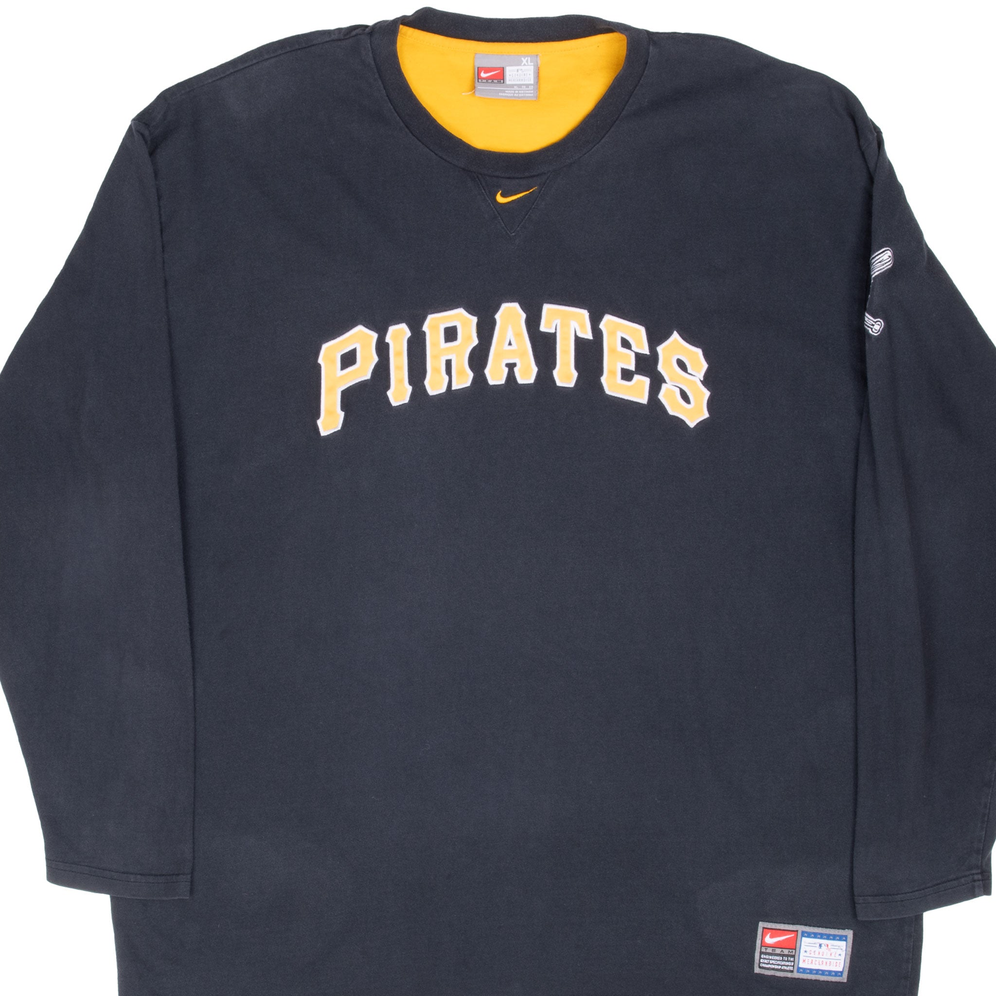 Vintage Nike Mlb Pittsburgh Pirates 2000S Center Swoosh Long Sleeve Tee Shirt Size XL