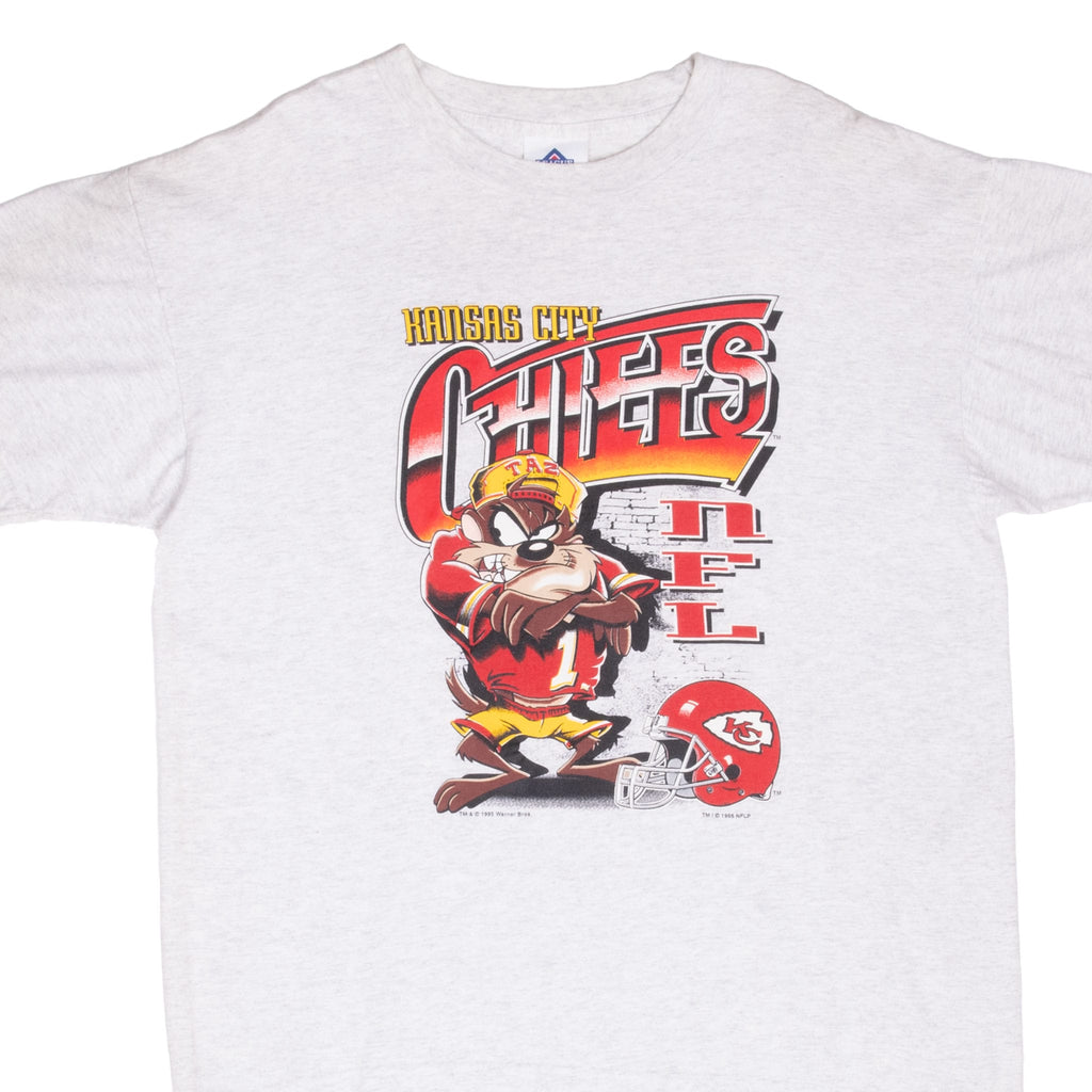 Vintage Nfl Kansas City Chiefs Looney Tunes Taz 1995 Tee Shirt Size Large
