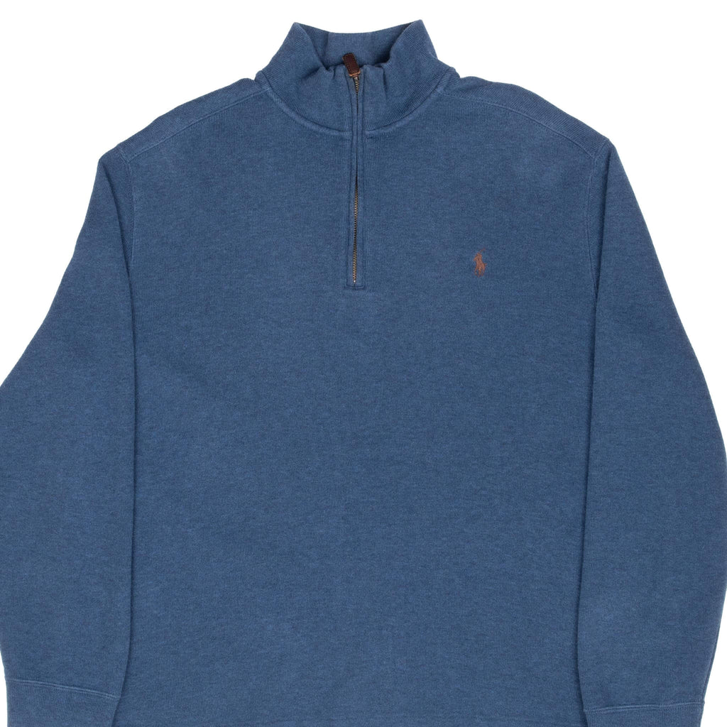 Vintage Polo Ralph Lauren Blue Quarter 1/4 Zip Sweater Size XL