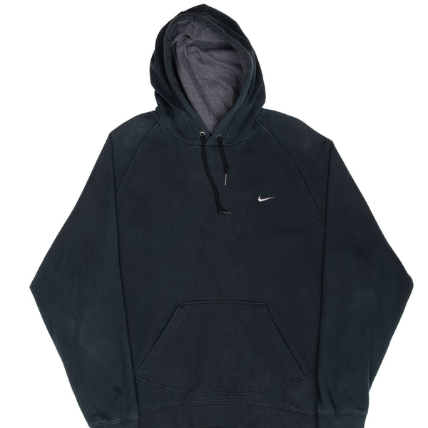 Vintage Nike Classic Swoosh Black Hoodie Sweatshirt 2000S Size XL