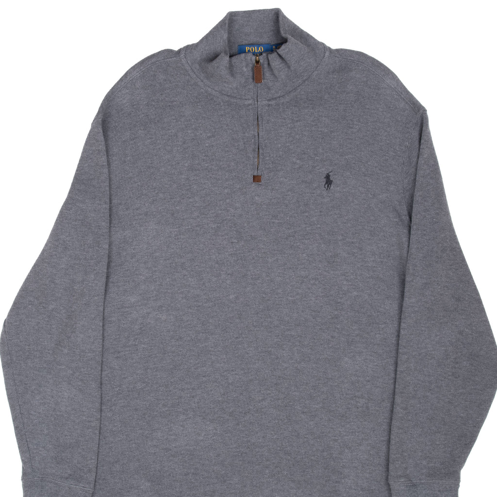 Polo Ralph Lauren Dark Grey Quarter 1/4 Zip Sweater Size XL