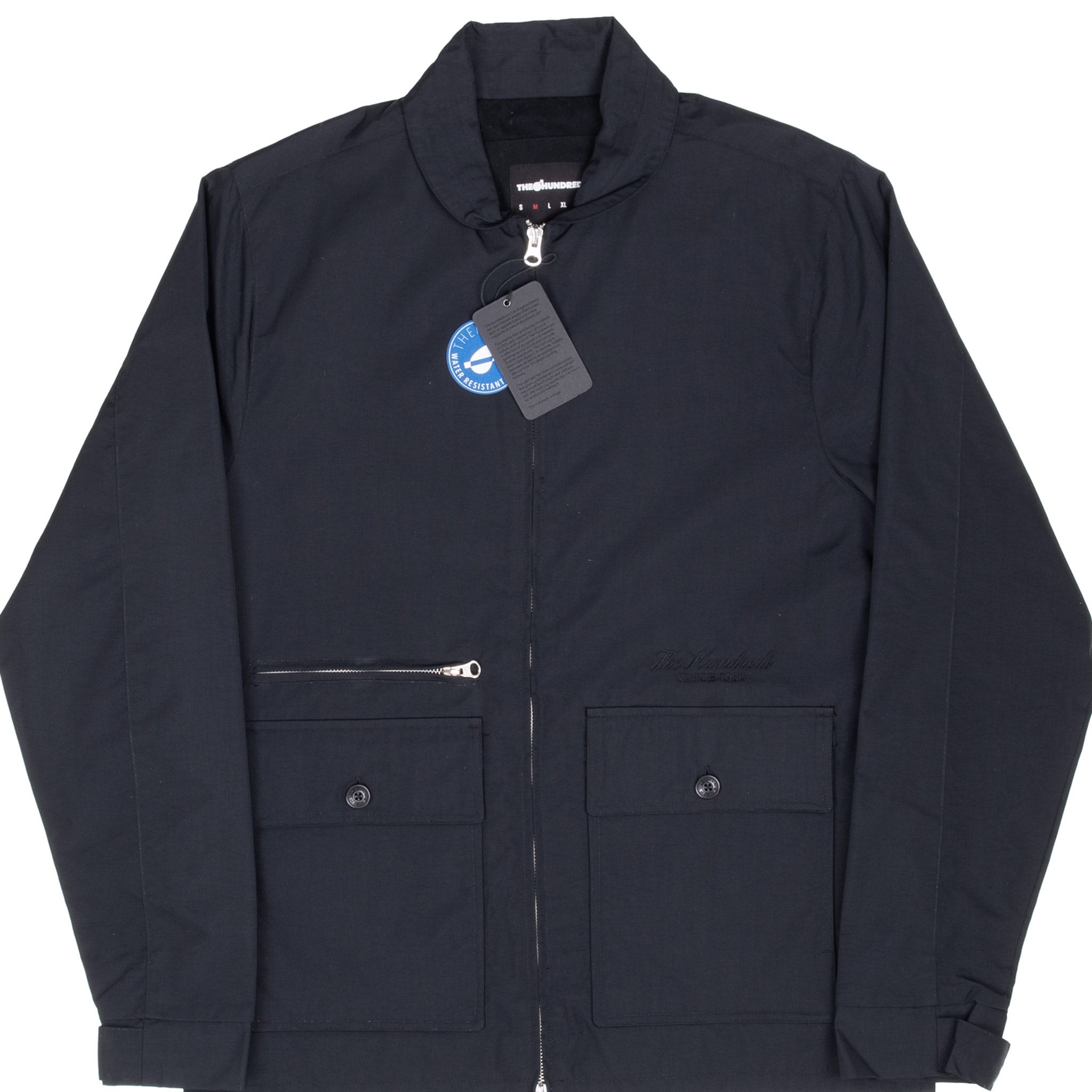THE HUNDREDS BLACK BESTWICK WINDBREAKER JACKET SIZE MEDIUM DEADSTOCK