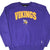 Front of purple Starter Minnesota Vikings sweatshirt with gold lettering and embroidered team logo