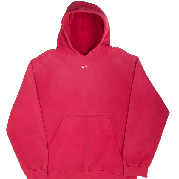 Vintage Nike Center Swoosh Travis Scott Red Hoodie Sweatshirt 1990S Large