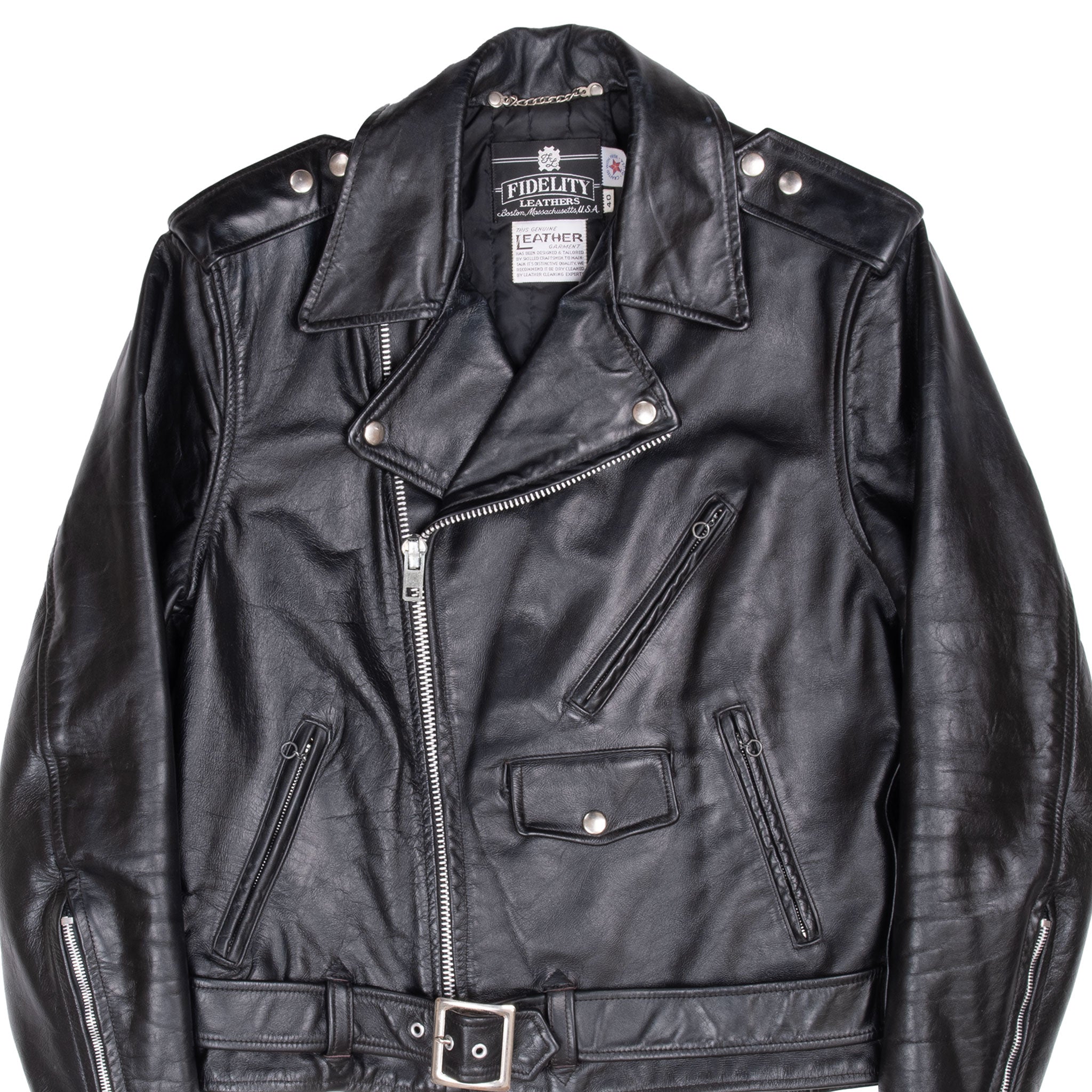 Vintage Fidelity Leather Motorcycle Leather Jacket 1960S Size 40 Made In Usa