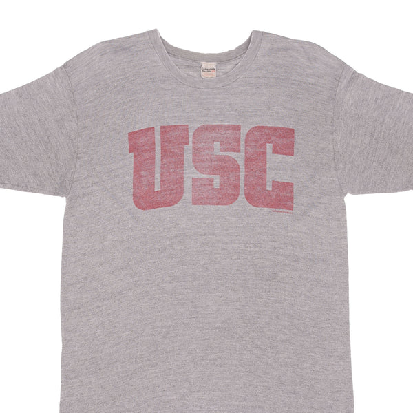 Vintage Usc Collegiate Pacific Tee Shirt 1970S Size Medium Made In USA With Single Stitch Sleeves