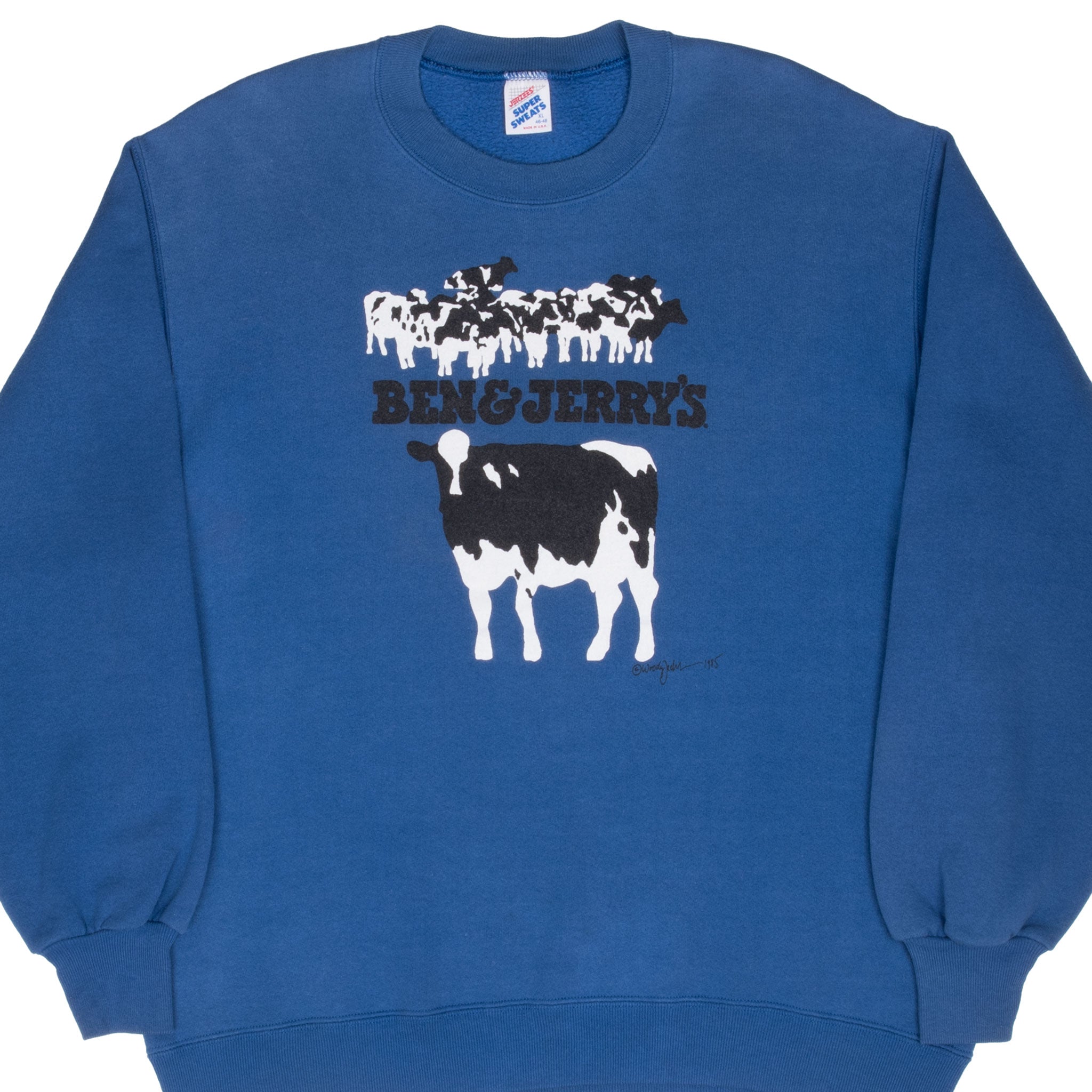 Vintage Ben & Jerry's Ice Cream Sweatshirt 1985 Size XL Made In Usa