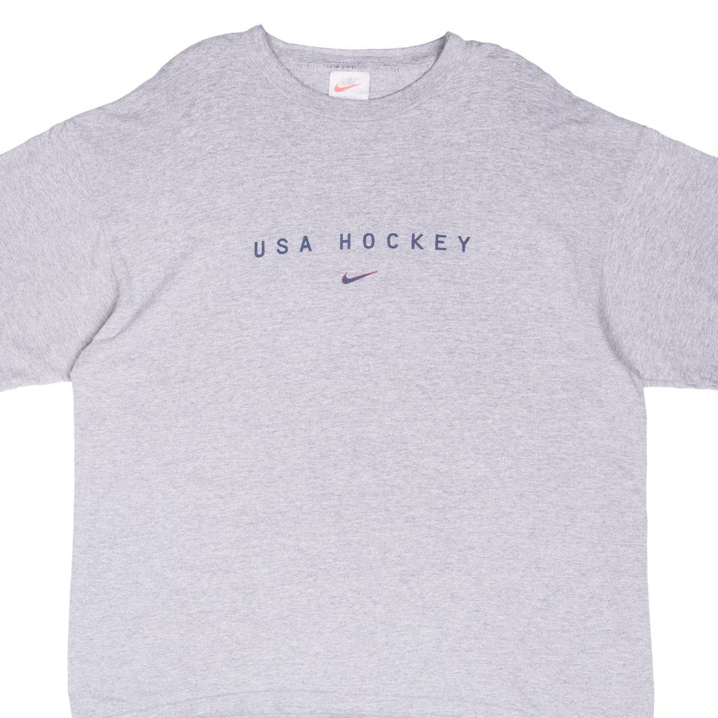 Vintage Nike Hockey Team Tee Shirt 1990S Size Large Made In Usa