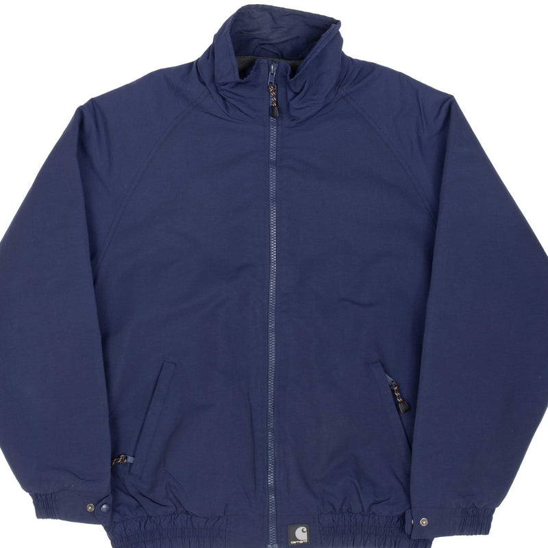 Vintage Carhartt Blue Heavy Windbreaker Jacket 1990S Size XL