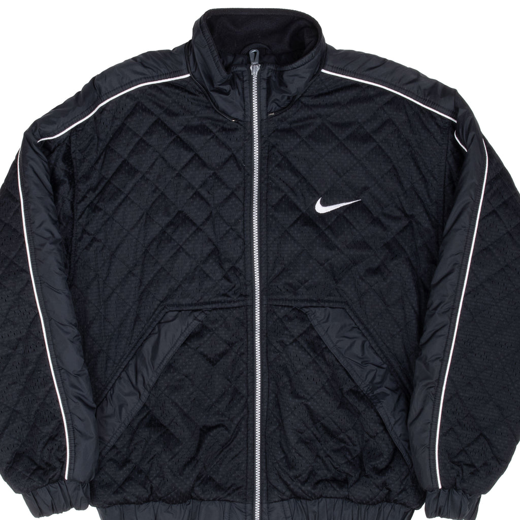 Vintage Nike Big Swoosh Black Windbreaker Jacket 1990S Size Medium Women