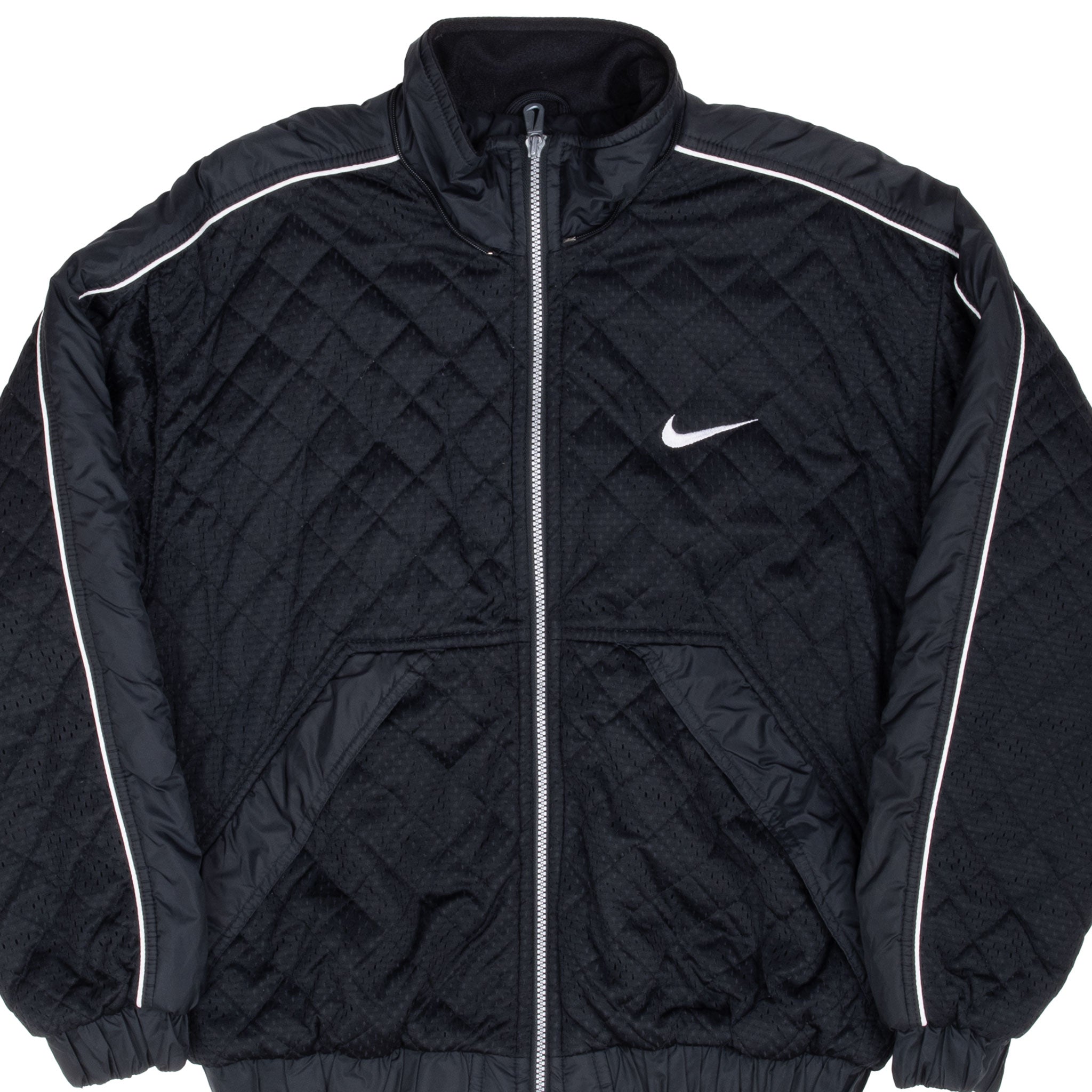 Vintage Nike Big Swoosh Black Windbreaker Jacket 1990S Size Medium Women