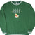 Front of green Disney Winnie the Pooh sweatshirt with striped trim and embroidered chest graphic