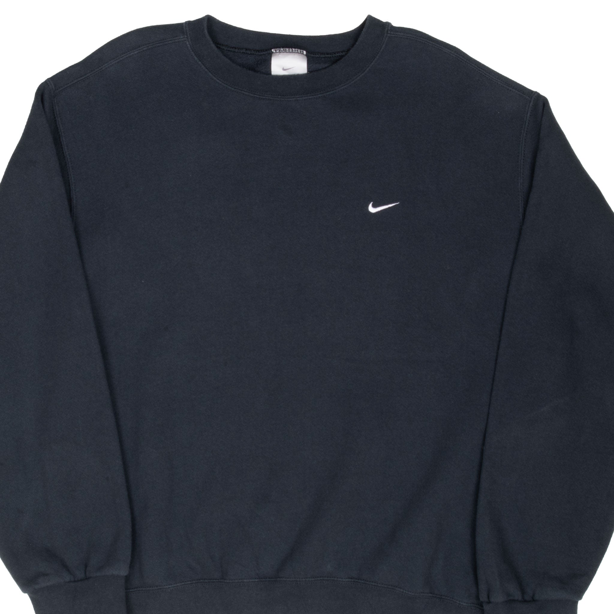 Vintage Black Nike Classic Small Swoosh Sweatshirt 2000s Size Large