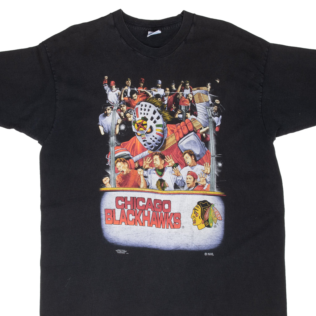Vintage Nhl Chicago Blackhawks Tee Shirt 1995 Size XL Made In Usa With Single Stitch Sleeves