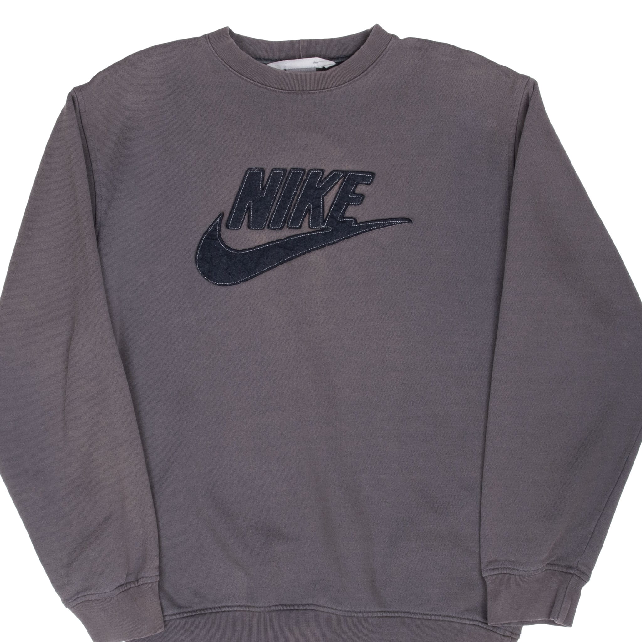 Vintage Nike Spellout Swoosh Dark Grey Sweatshirt 2000S Size Medium